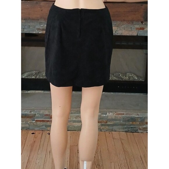 Vintage Women's 3/4 Velvet Black Zip Up Mini Skirt Made in USA Classic Retro - Picture 6 of 9